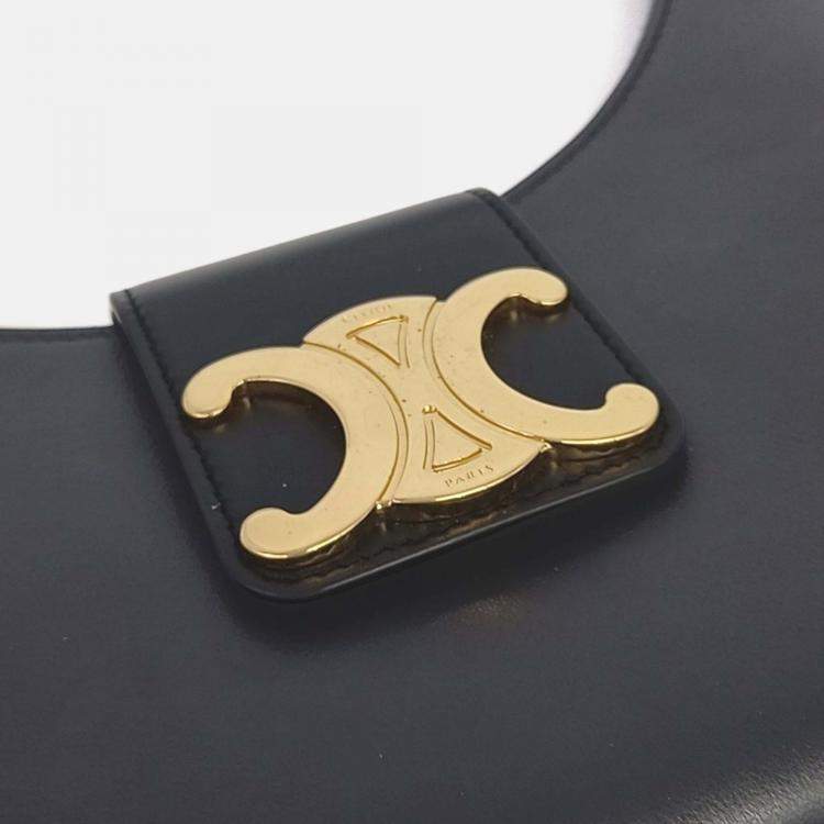 Pre Owned Celine Black Leather Ava Triumph Bag Medium