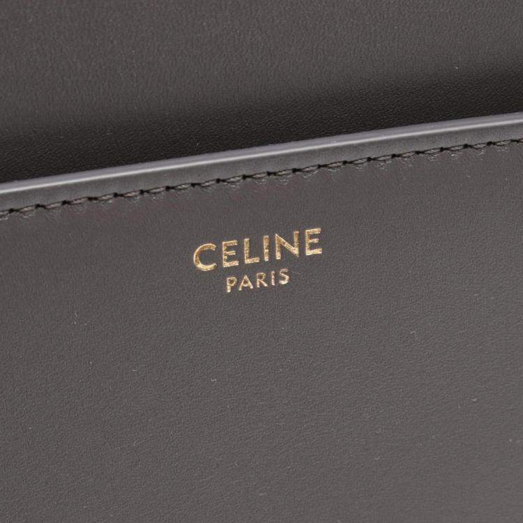 Pre Owned Celine 16 Seize Medium Handbag  Leather  Gray