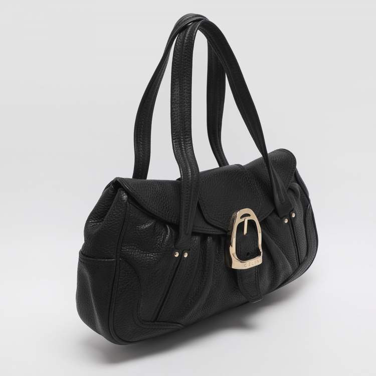 Pre Owned Celine Black Leather Shoulder Bag