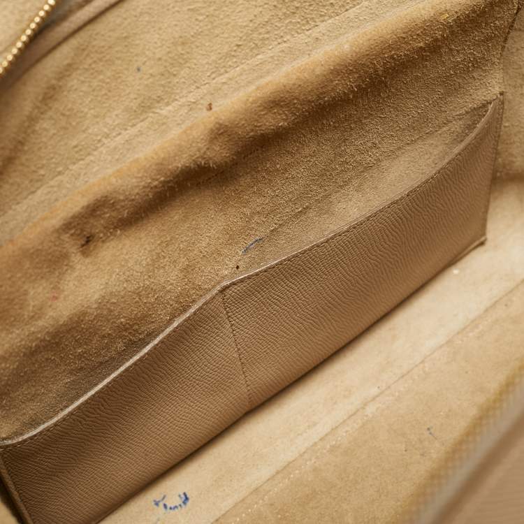 Pre Owned Celine Belt Beige Leather Top Handle Bag