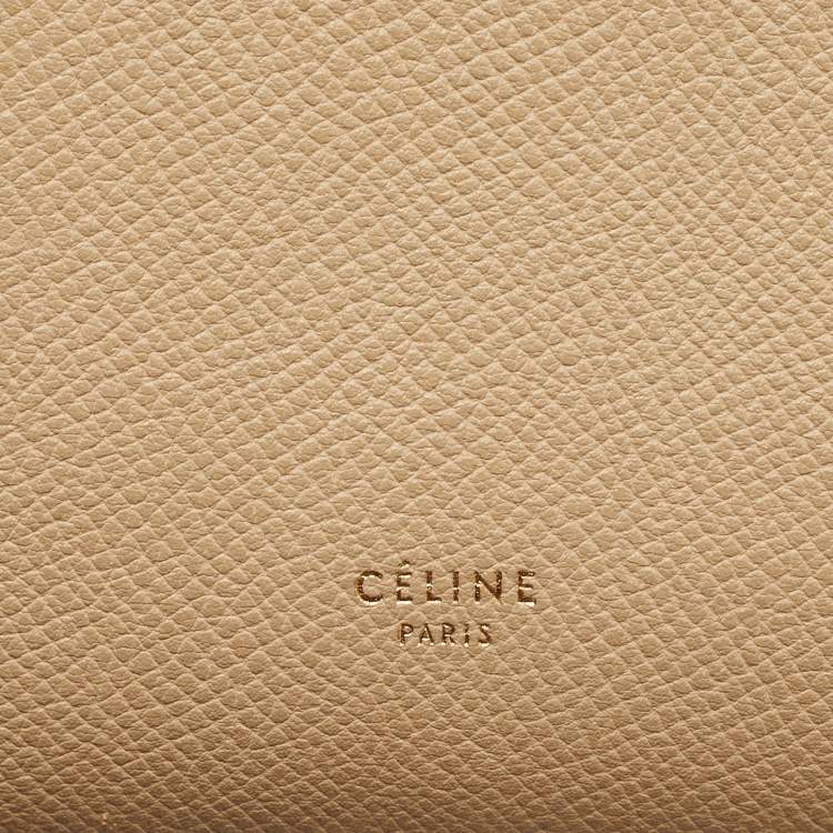 Pre Owned Celine Belt Beige Leather Top Handle Bag