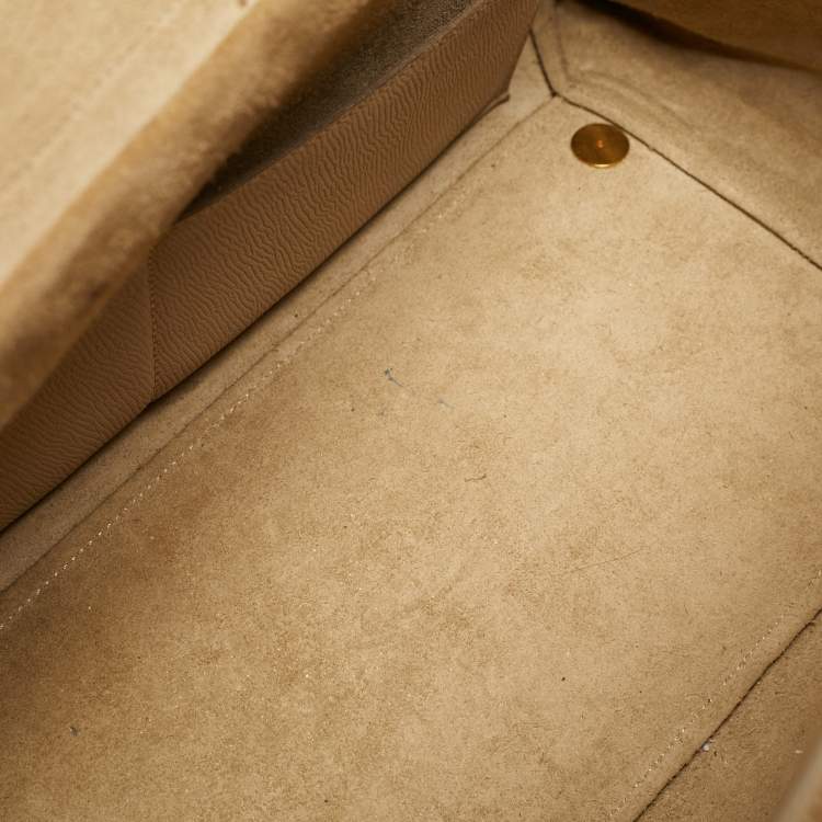 Pre Owned Celine Belt Beige Leather Top Handle Bag