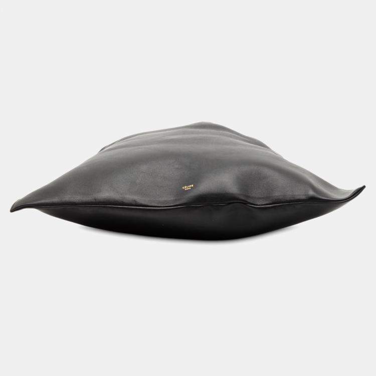 Pre Owned Celine Black Leather Open Triangle Sac Handbag