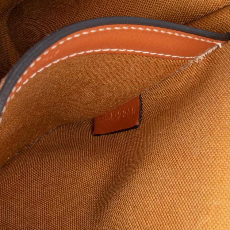 Pre Owned Celine Brown Medium Triomphe Coated Canvas Folco Crossbody