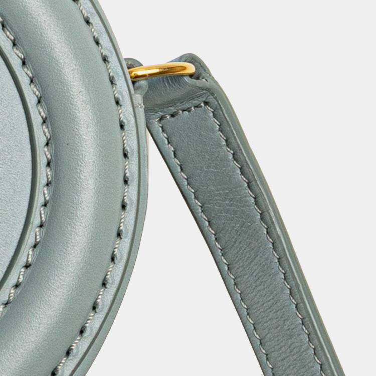 Pre Owned Celine Blue Small Calfskin Cuir Triomphe Oval Crossbody