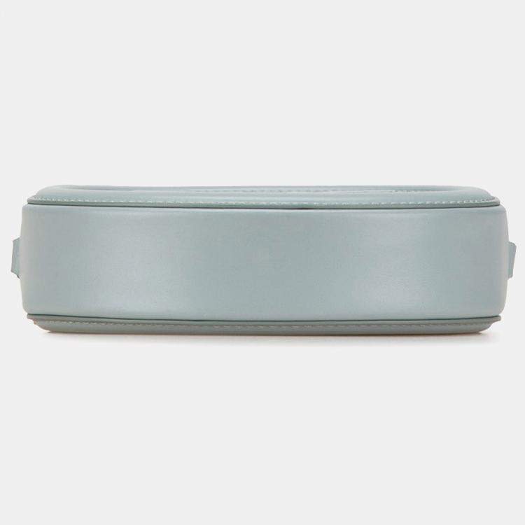 Pre Owned Celine Blue Small Calfskin Cuir Triomphe Oval Crossbody