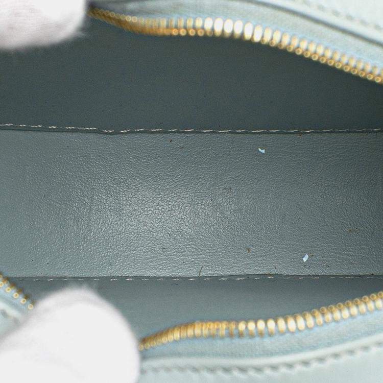 Pre Owned Celine Blue Small Calfskin Cuir Triomphe Oval Crossbody