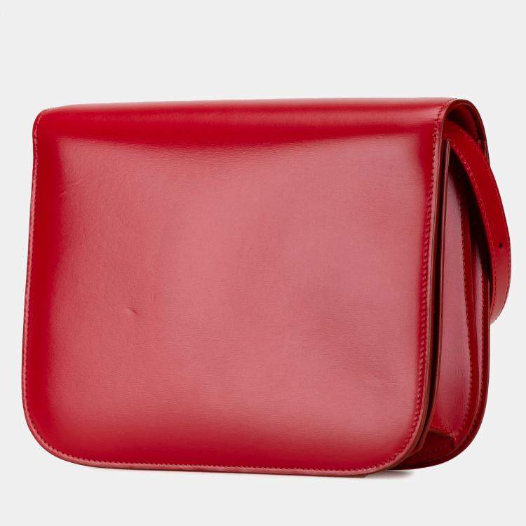 مملوكة مسبقًا Celine Red Medium Calfskin Classic Box