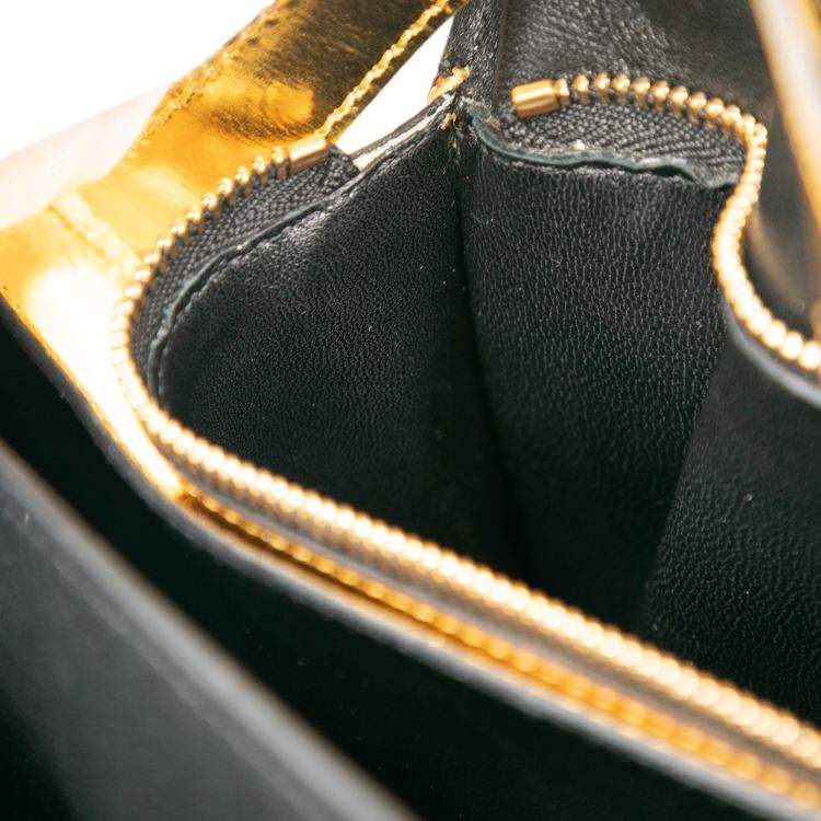 Pre Owned Celine Gold Medium Calfskin Classic Box