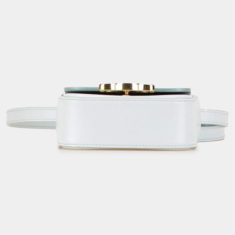 Pre Owned Celine Blue Mini Calfskin Claude Crossbody