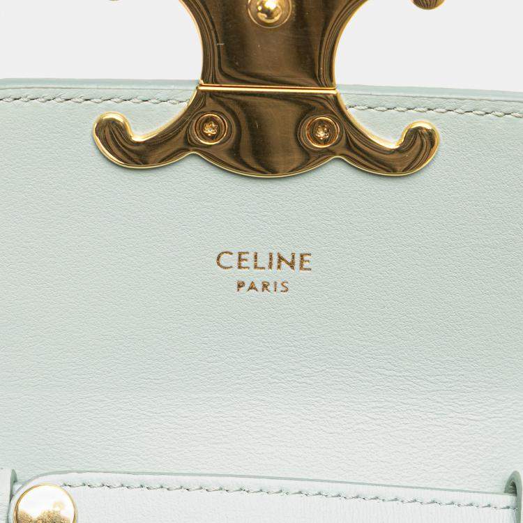 Pre Owned Celine Blue Mini Calfskin Claude Crossbody