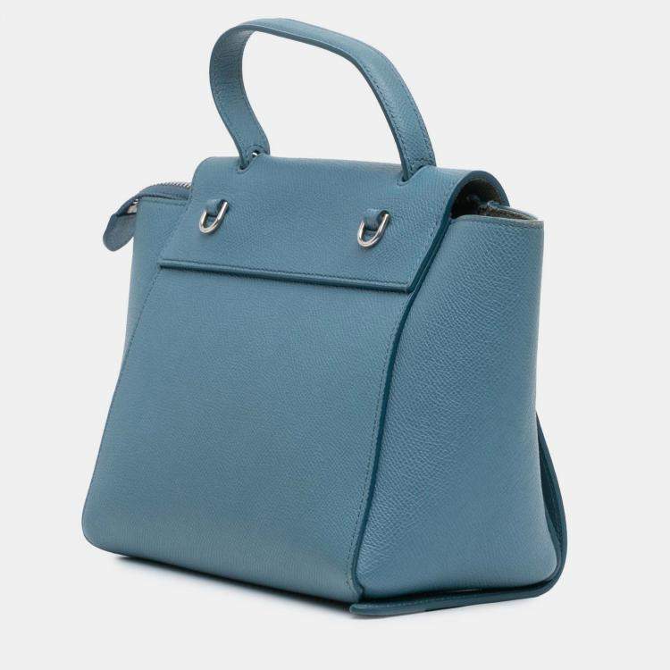 Pre Owned Celine Blue Nano Grained Calfskin Belt Bag
