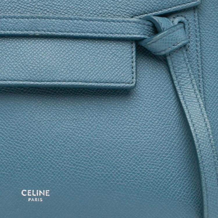 Pre Owned Celine Blue Nano Grained Calfskin Belt Bag