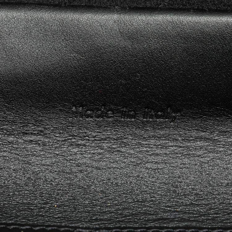 Pre Owned Celine Black Red Mini Felt and Calfskin Belt Satchel