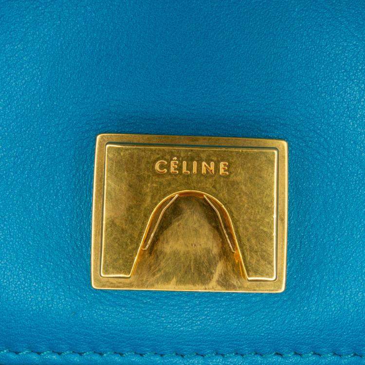 مملوكة مسبقًا Celine Black Blue Leather Frame Shoulder Bag