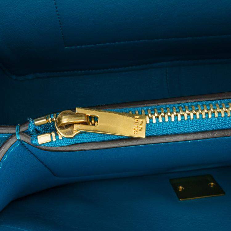 مملوكة مسبقًا Celine Black Blue Leather Frame Shoulder Bag