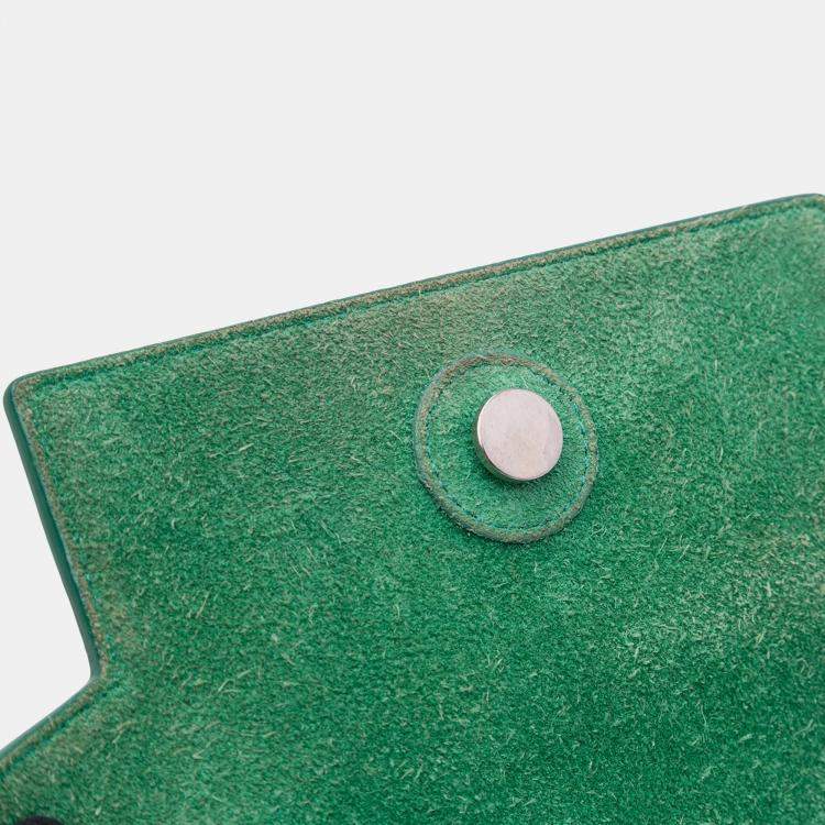 Pre Owned Celine Green Mini Grained Calfskin Belt Bag