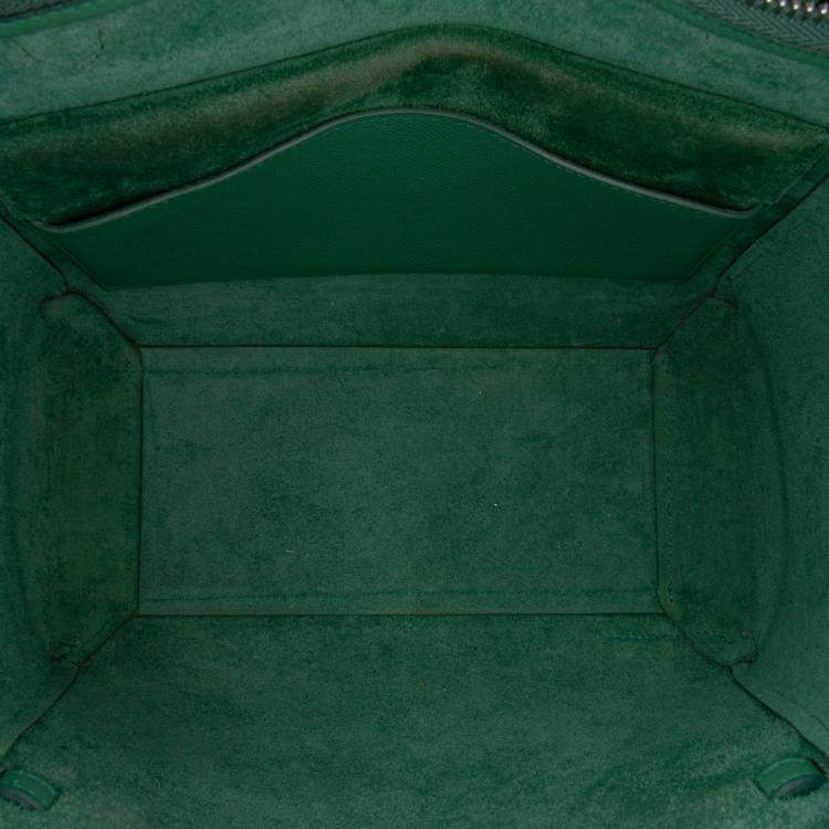 Pre Owned Celine Green Mini Grained Calfskin Belt Bag