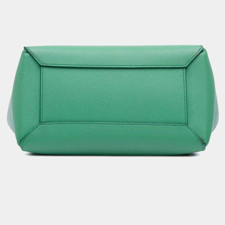 Pre Owned Celine Green Mini Grained Calfskin Belt Bag