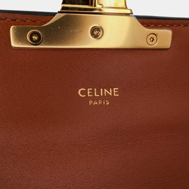 Pre Owned Celine Brown Triomphe Coated Canvas Triomphe Chain Shoulder Bag