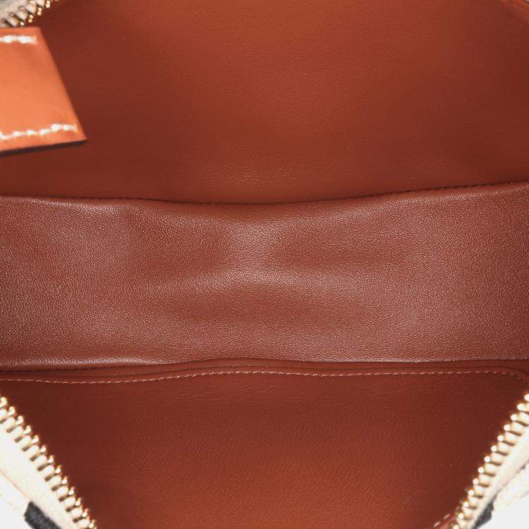 Pre Owned Celine Brown Zebra Print Canvas Ava Shoulder Bag