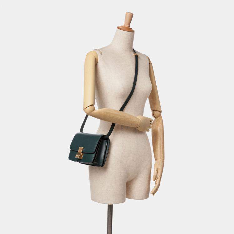 Pre Owned Celine Green Small Calfskin Classic Box