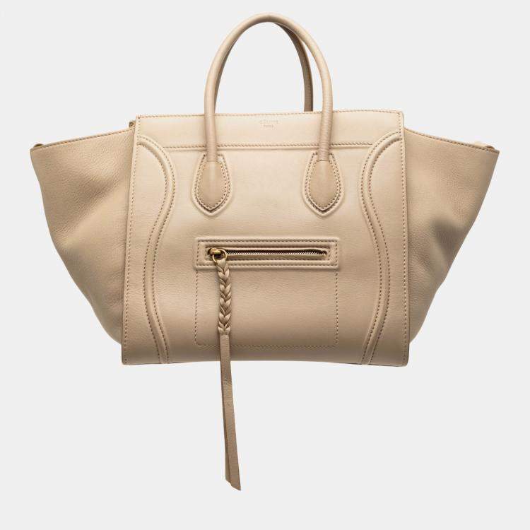 مملوكة مسبقًا Celine Brown Medium Leather Luggage Phantom Tote