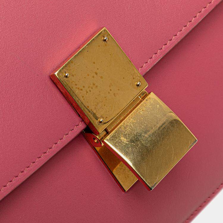 Pre Owned Celine Pink Medium Calfskin Classic Box