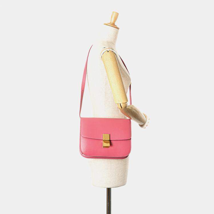 Pre Owned Celine Pink Medium Calfskin Classic Box
