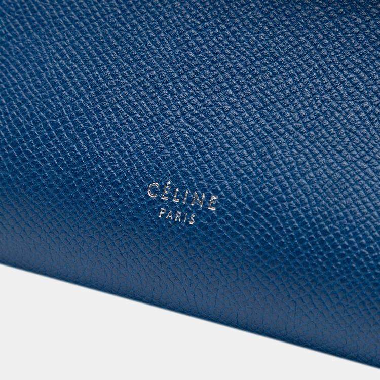 Pre Owned Celine Blue Micro Grained Calfskin Belt Bag