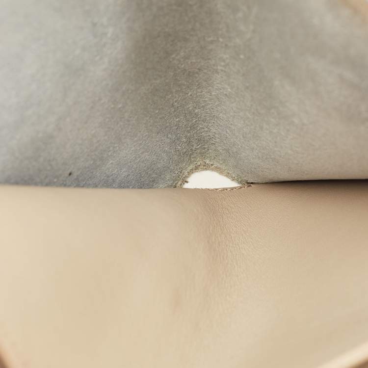 Pre Owned Celine Strap Medium Light Blue/Beige Leather Wallet