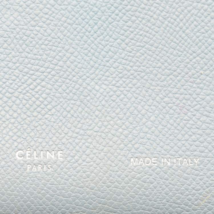 Pre Owned Celine Strap Medium Light Blue/Beige Leather Wallet