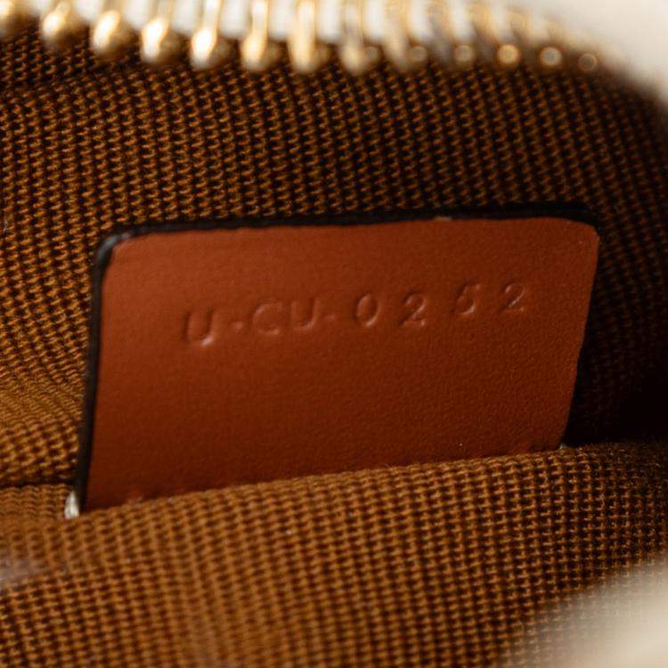 Pre Owned Celine White Mini Triomphe Coated Canvas Ava Shoulder Bag