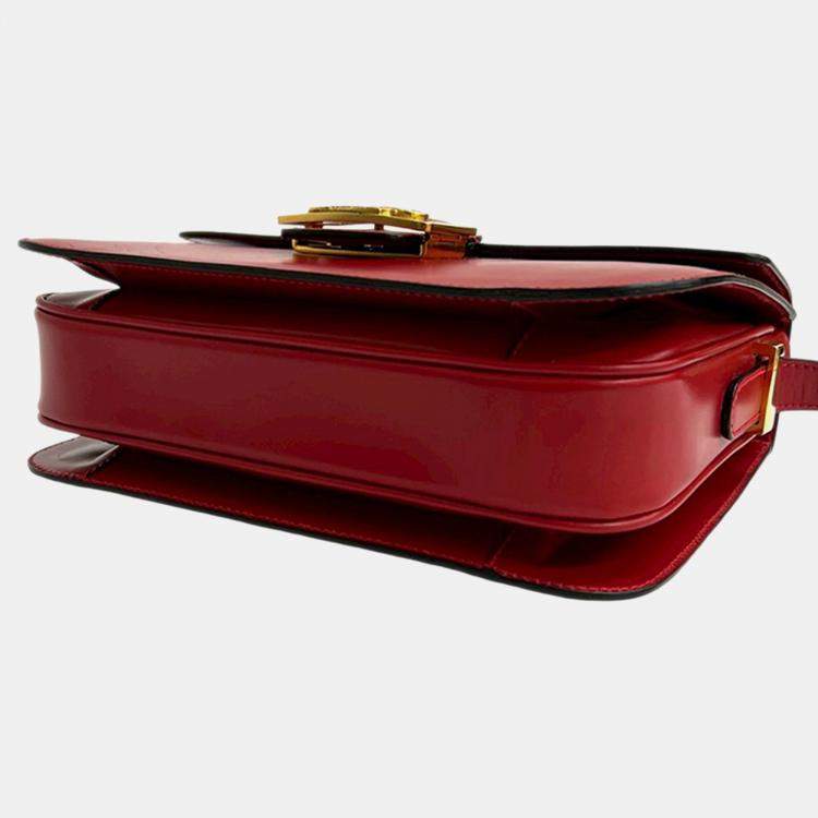 Pre Owned Celine Red Calfskin Horse Carriage Crossbody