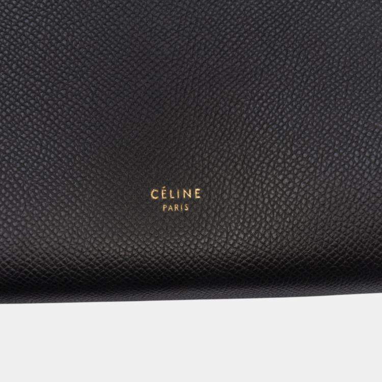 Pre Owned Celine Black Mini Grained Calfskin Belt Satchel