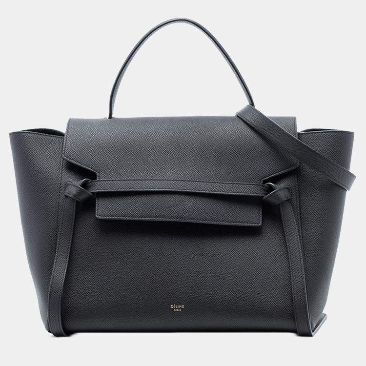مملوكة مسبقًا Celine Black Mini Grained Calfskin Belt Bag