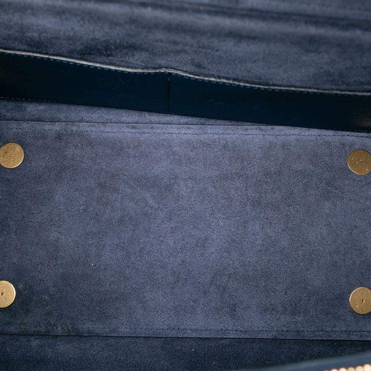 Pre Owned Celine Blue Mini Grained Calfskin Belt Bag