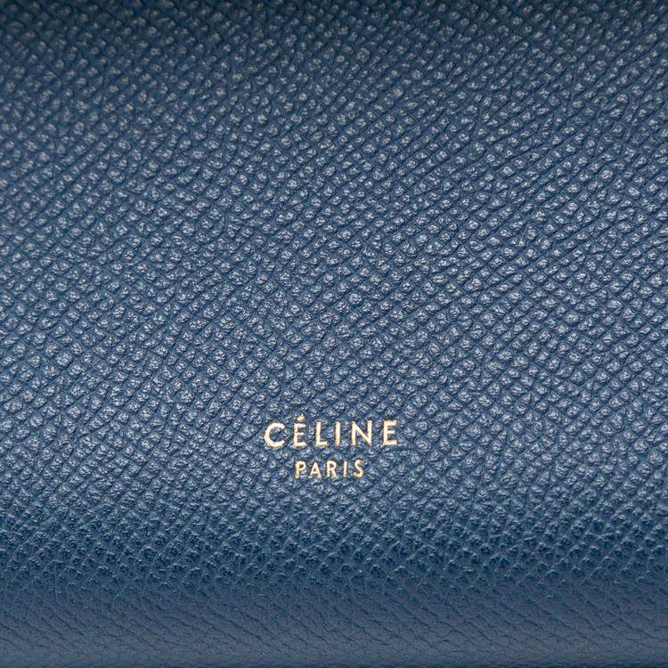 Pre Owned Celine Blue Mini Grained Calfskin Belt Bag