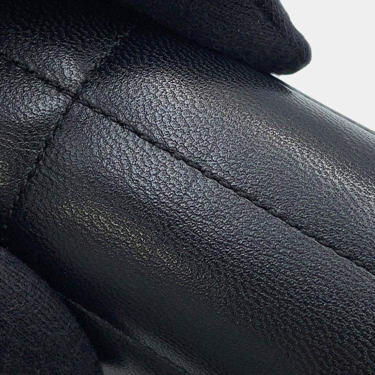 Pre Owned Celine Mono Chrome Chain shoulder Bag Black Leather