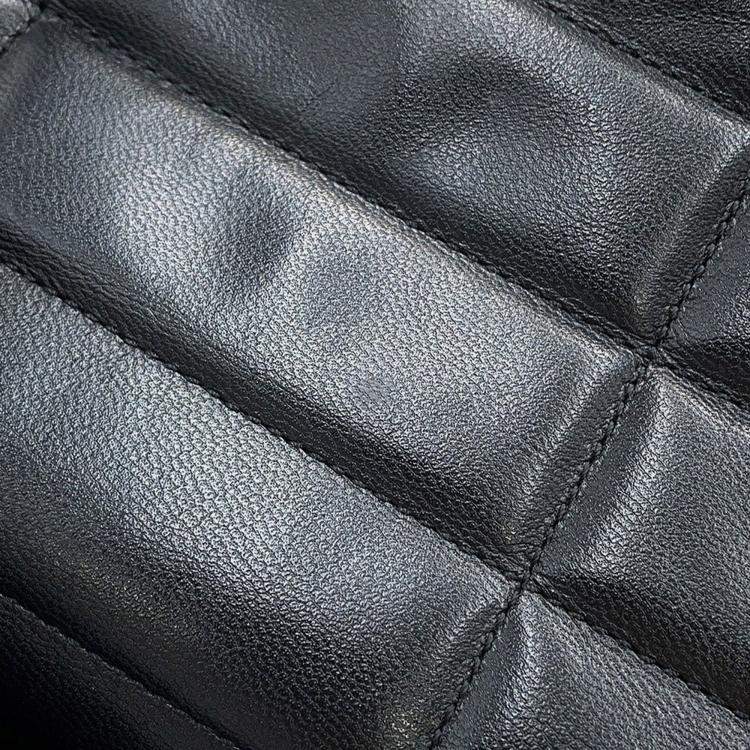 Pre Owned Celine Mono Chrome Chain shoulder Bag Black Leather