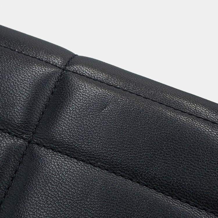 Pre Owned Celine Mono Chrome Chain shoulder Bag Black Leather