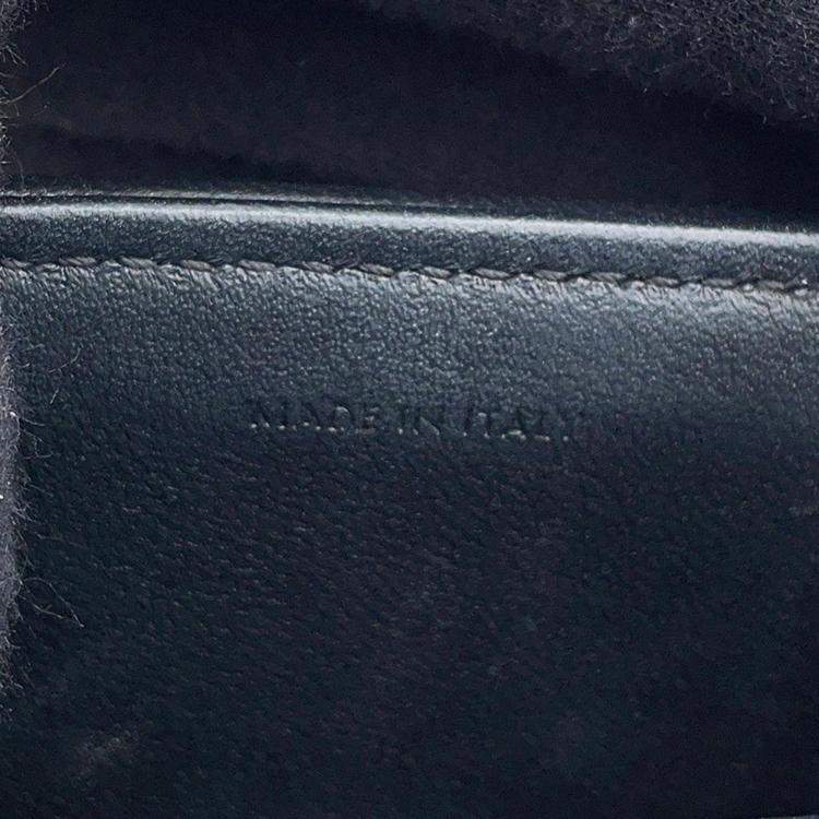 Pre Owned Celine Mono Chrome Chain shoulder Bag Black Leather