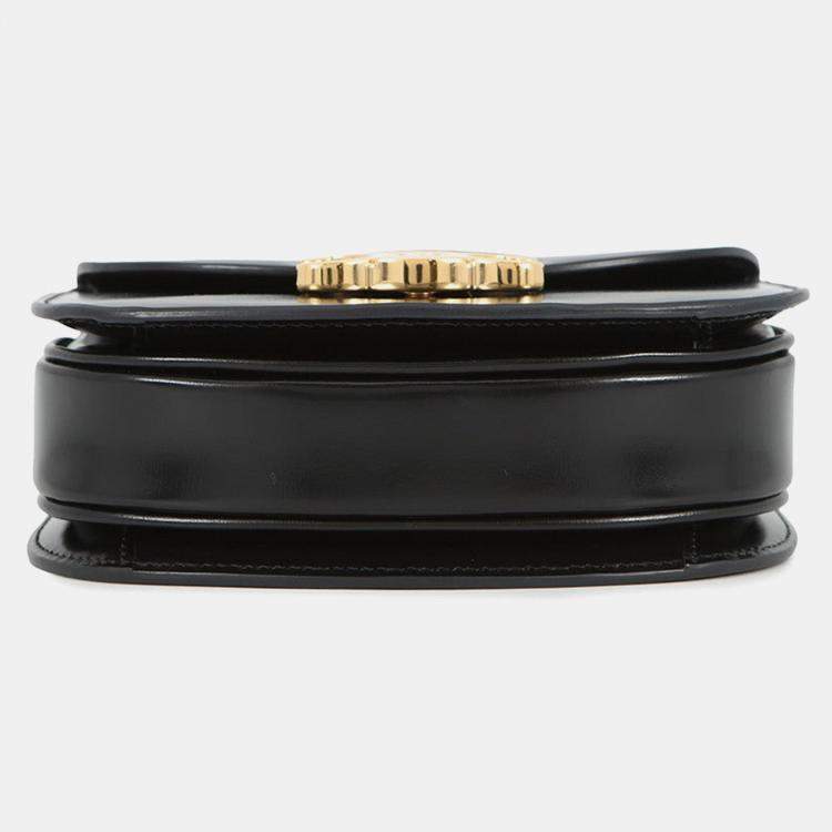 Pre Owned Celine Mini Buzas Claire 2-Way Bag Black Calf Leather Size Mini