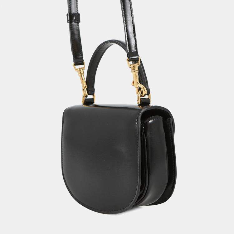 Pre Owned Celine Mini Buzas Claire 2-Way Bag Black Calf Leather Size Mini