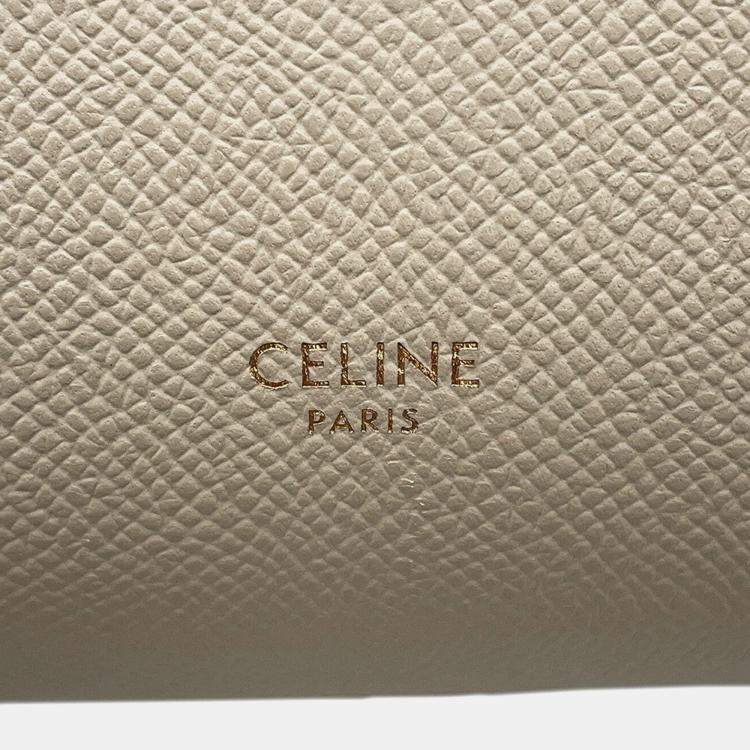 Pre Owned Celine Belt Bag Cream Leather Size Nano