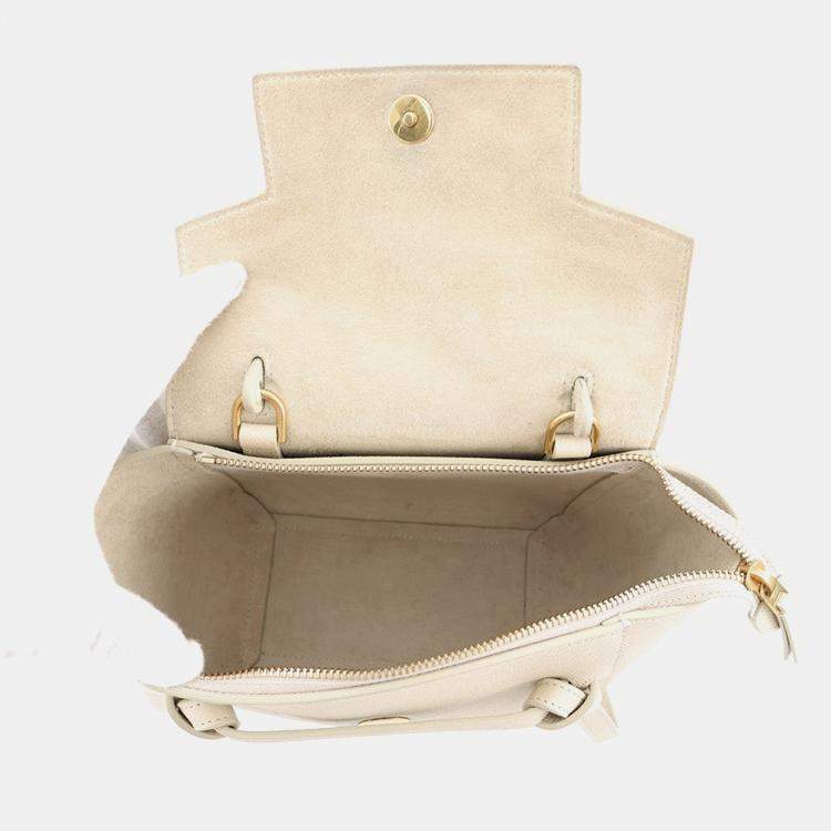Pre Owned Celine Belt Bag Cream Leather Size Nano