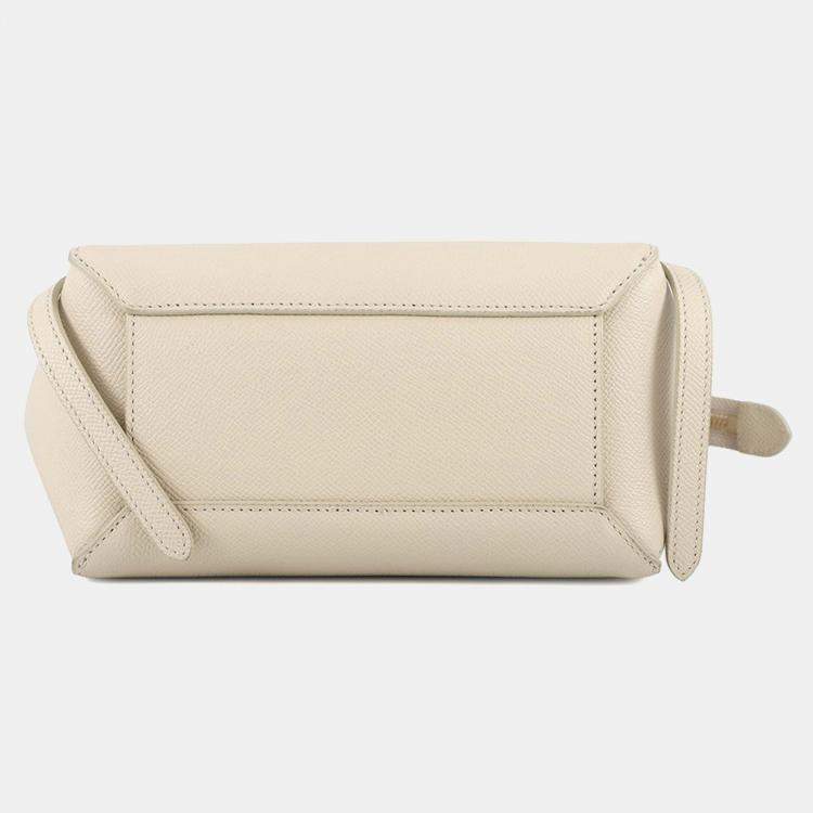Pre Owned Celine Belt Bag Cream Leather Size Nano
