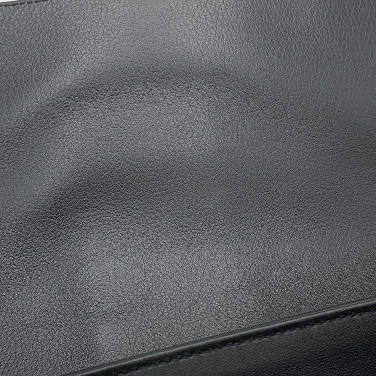 Pre Owned Celine Victoire Chain Shoulder Bag Black Calf Leather Size Medium