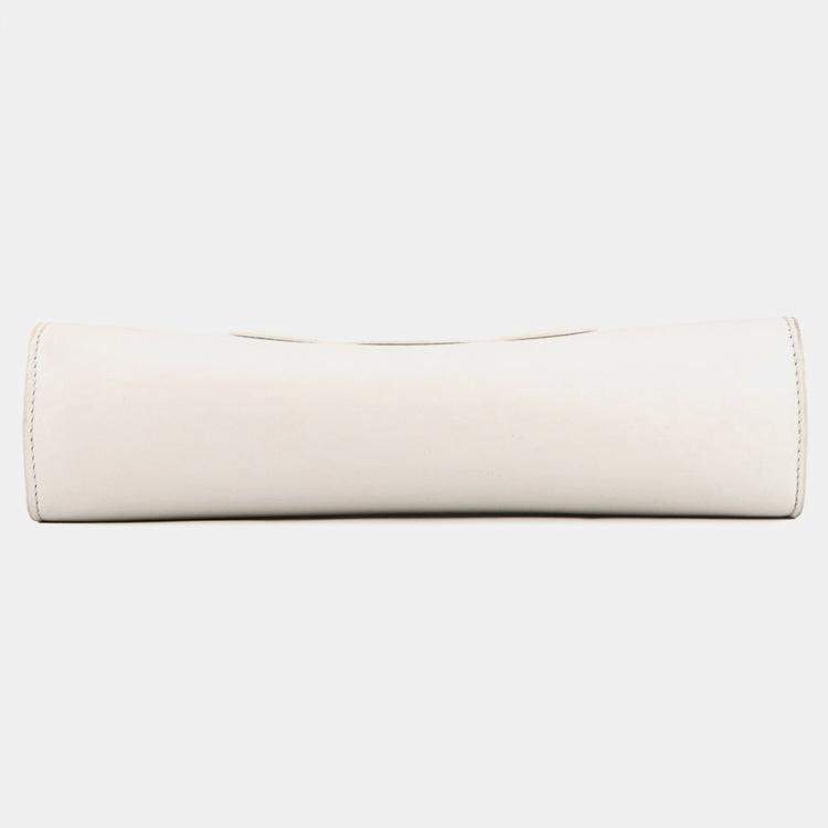 مملوكة مسبقًا Celine Cuir Triomphe Shoulder Bag White Leather
