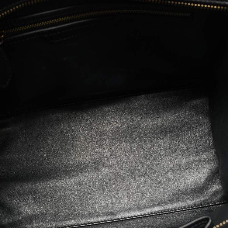 Pre Owned Celine Luggage Mini Black/Green Leather and Python Tote